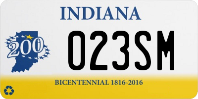 IN license plate 023SM