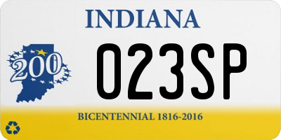 IN license plate 023SP