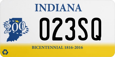 IN license plate 023SQ