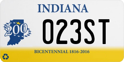 IN license plate 023ST