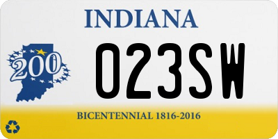 IN license plate 023SW