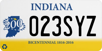 IN license plate 023SYZ