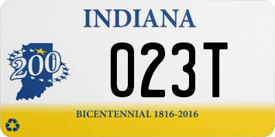 IN license plate 023T