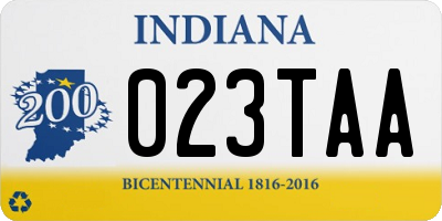 IN license plate 023TAA