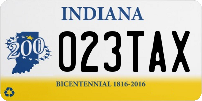 IN license plate 023TAX