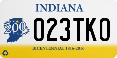 IN license plate 023TKO