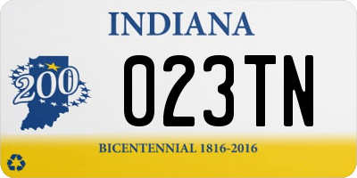 IN license plate 023TN