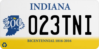 IN license plate 023TNI