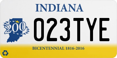 IN license plate 023TYE