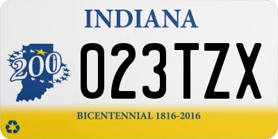 IN license plate 023TZX