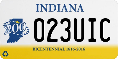 IN license plate 023UIC