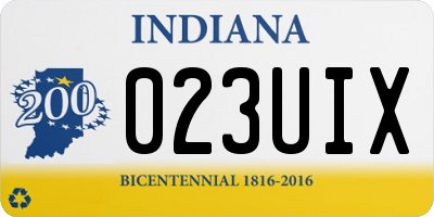 IN license plate 023UIX