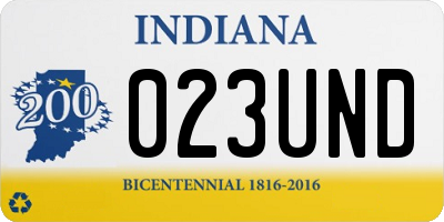 IN license plate 023UND