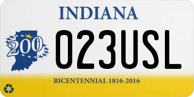IN license plate 023USL