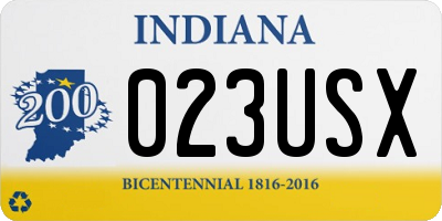 IN license plate 023USX