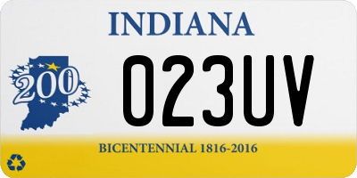 IN license plate 023UV