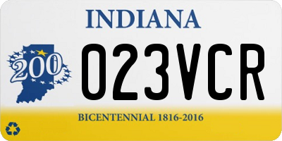 IN license plate 023VCR