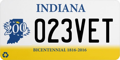 IN license plate 023VET