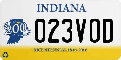 IN license plate 023VOD