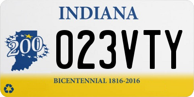 IN license plate 023VTY