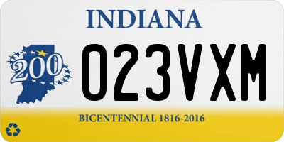 IN license plate 023VXM
