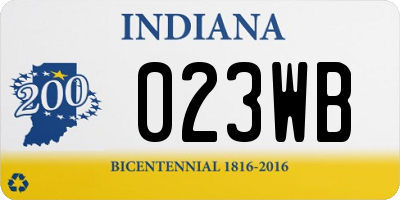 IN license plate 023WB