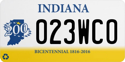 IN license plate 023WCO