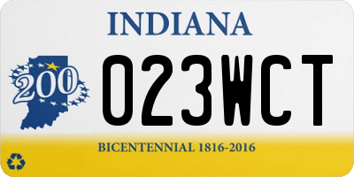 IN license plate 023WCT