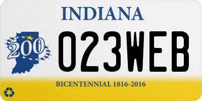IN license plate 023WEB
