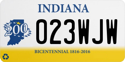 IN license plate 023WJW