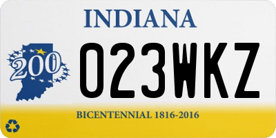IN license plate 023WKZ