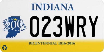 IN license plate 023WRY
