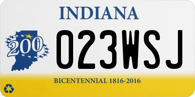 IN license plate 023WSJ