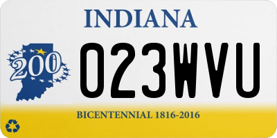 IN license plate 023WVU
