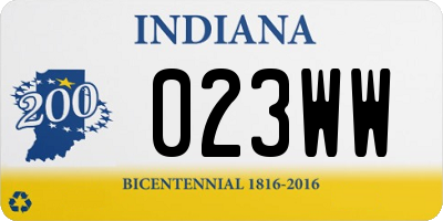 IN license plate 023WW