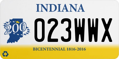 IN license plate 023WWX