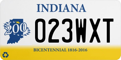 IN license plate 023WXT