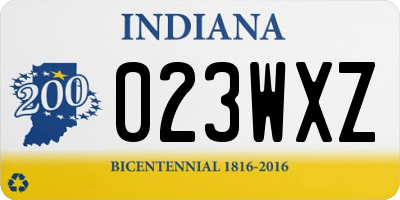 IN license plate 023WXZ