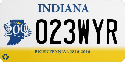 IN license plate 023WYR
