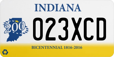 IN license plate 023XCD