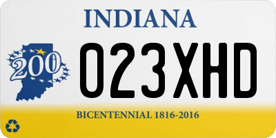 IN license plate 023XHD