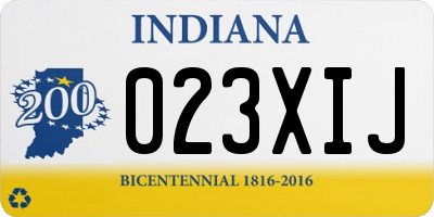 IN license plate 023XIJ