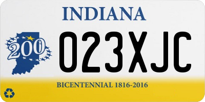 IN license plate 023XJC