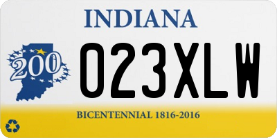 IN license plate 023XLW