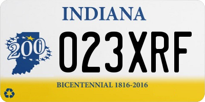 IN license plate 023XRF