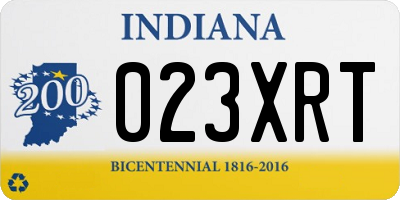 IN license plate 023XRT