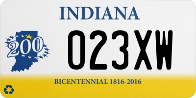 IN license plate 023XW