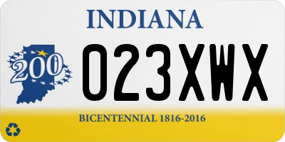 IN license plate 023XWX