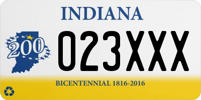 IN license plate 023XXX