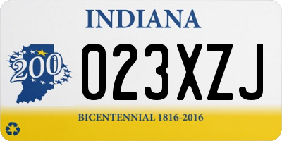 IN license plate 023XZJ